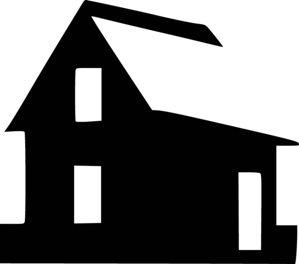 Czarny Biały Ikona Domu — Zdjęcie stockowe