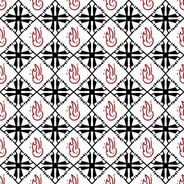 Dekoratif elementlerle kusursuz desen. resimleme