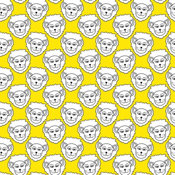 Padrão Sem Costura Com Rostos Engraçados Emoções Diferentes Desenho Animado — Fotografia de Stock