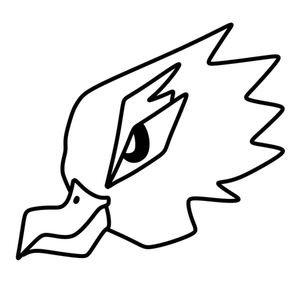 Matita Disegno Doodle Icona Testa Uccello Cartone Animato Illustrazione — Foto Stock