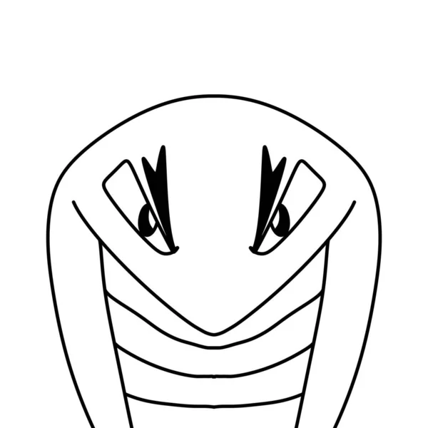 Preto Branco Desenho Animado Cobra Para Colorir — Fotografia de Stock