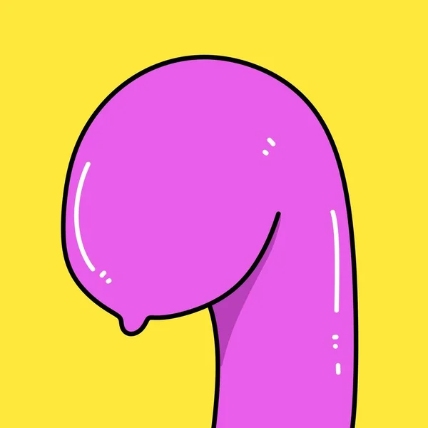 Niedliches Kondom Karikatur Auf Gelbem Hintergrund — Stockfoto