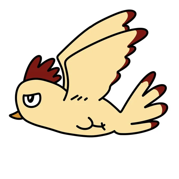 Ilustração Pássaro Dos Desenhos Animados Fundo Branco — Fotografia de Stock