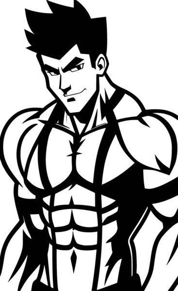 черный и белый человеческий мультфильм