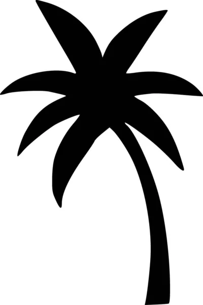 Palmensilhouette Isoliert Auf Weißem Hintergrund — Stockfoto