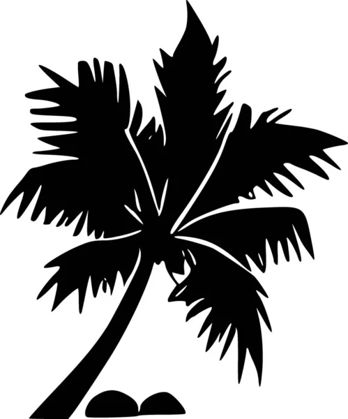 Sylwetka Palmy Izolowana Białym Tle — Zdjęcie stockowe