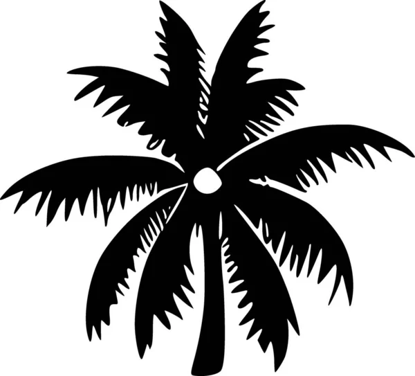 Palmensilhouette Isoliert Auf Weißem Hintergrund — Stockfoto