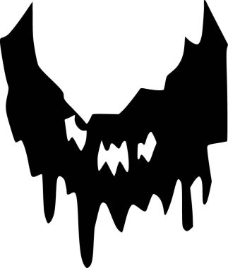 black and white of evil monster icon