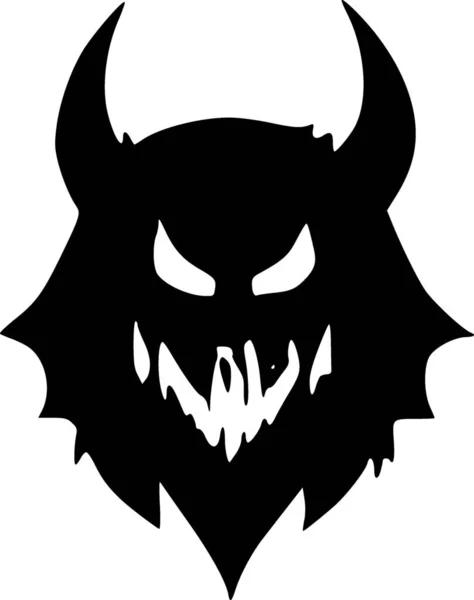 Black White Evil Head Cartoon — Stock Photo, Image
