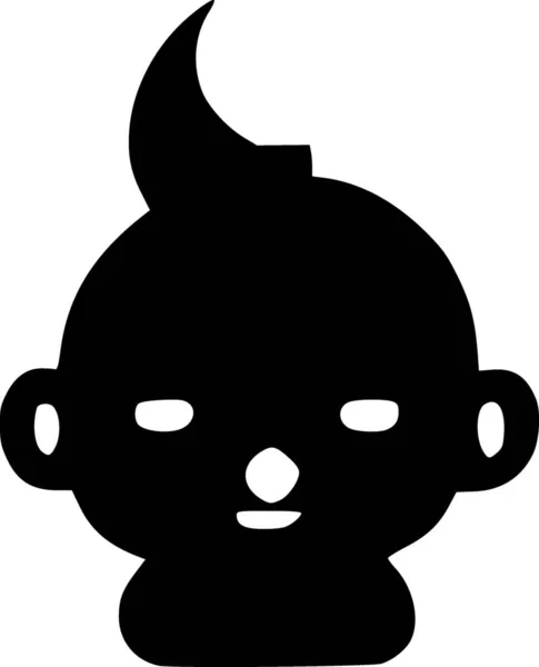 Black White Evil Monster Icon — Stock Photo, Image