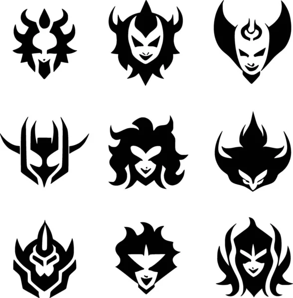 Black White Evil Monster Icon — Stock Photo, Image