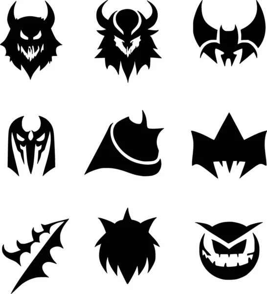 Black White Evil Monster Icon — Foto Stock