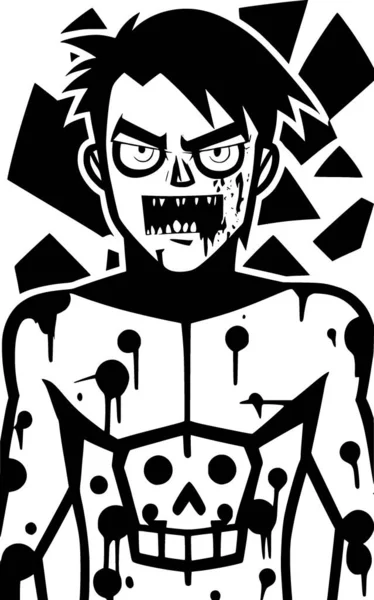 Noir Blanc Zombie Monstre Dessin Animé — Photo