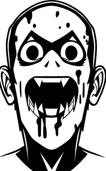 Black White Zombie Monster Cartoon — Stock Photo, Image