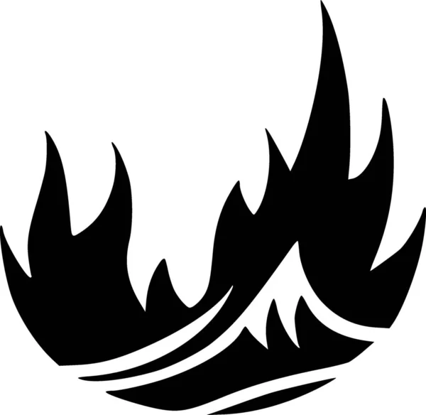 Schwarz Weiß Von Tsunami Wellen Oder Feuer Ikone — Stockfoto