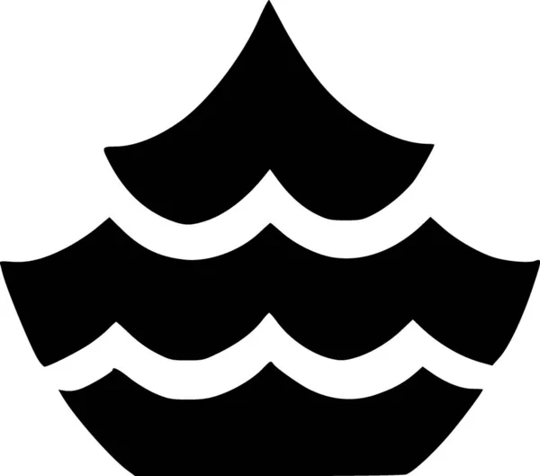 Чорно Біла Цунамі Хвилі Або Вогняна Ікона — стокове фото