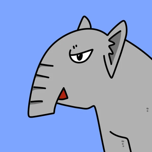 Bonito Elefante Desenhos Animados Fundo Azul — Fotografia de Stock