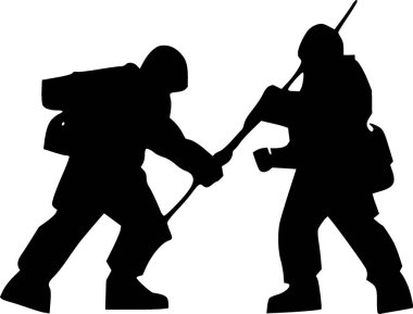 Ordu şeklinde siyah ve beyaz.