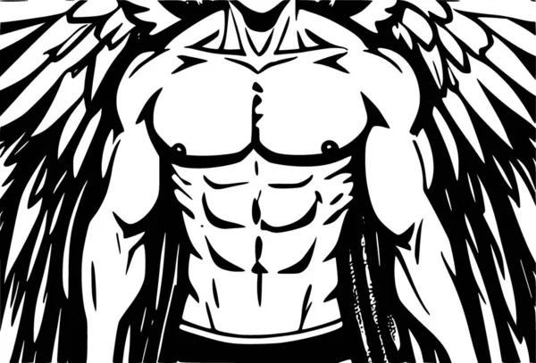 Black White Body Man Cartoon — Stock Photo, Image