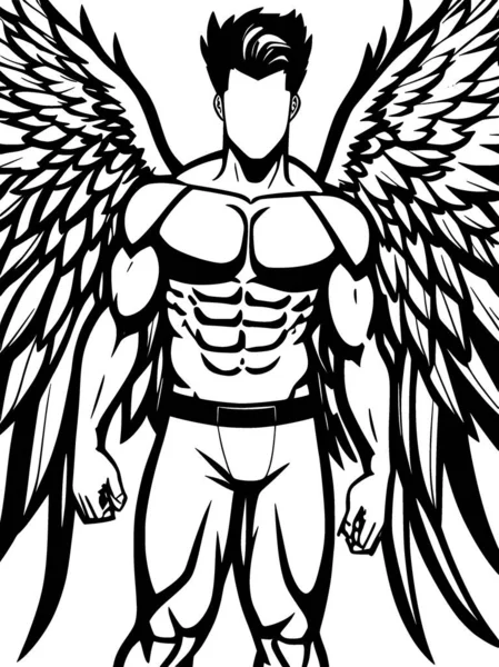 Black White Angle Man Cartoon — Stock Photo, Image