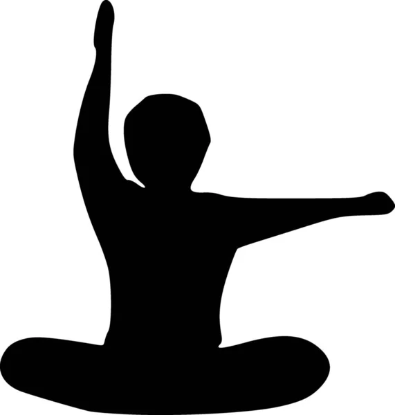 Zwart Wit Van Mens Spelen Yoga Pose Illustratie — Stockfoto