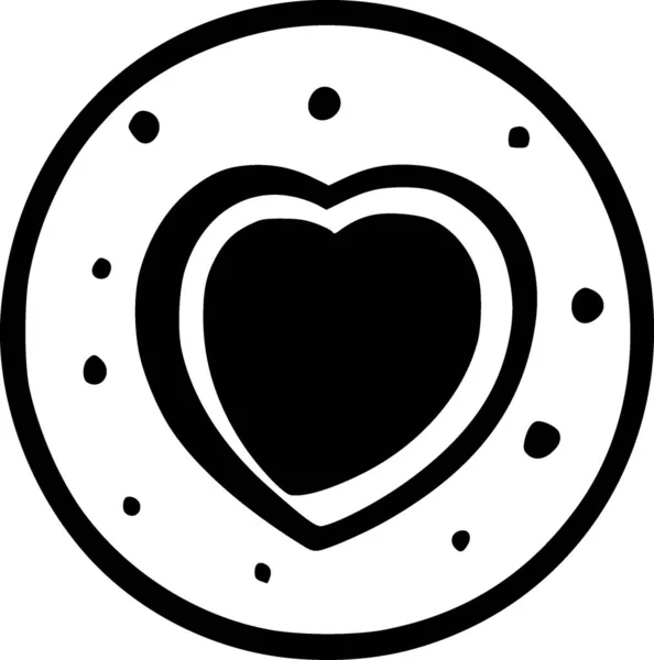 Heart Cookie Web Icon Simple Design — Stock Photo, Image