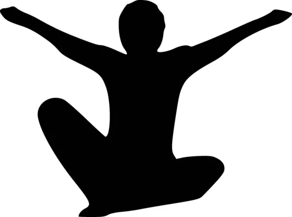 Черно Белые Люди Играют Позу Йоги Иллюстрация — стоковое фото