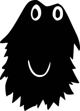 Sevimli canavar çizgi filminden siyah beyaz