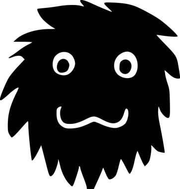 Sevimli canavar çizgi filminden siyah beyaz