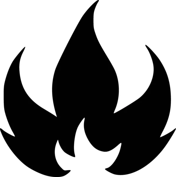 Feuerflammensymbol Schwarzes Symbol Isoliert Auf Weißem Hintergrund — Stockfoto