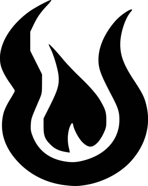 Φλόγα Φωτιάς Μαύρο Εικονίδιο Που Απομονώνεται Λευκό Φόντο — Φωτογραφία Αρχείου