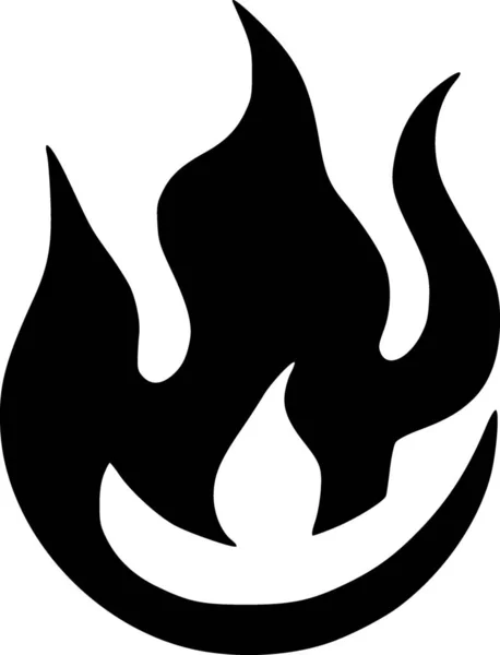 Fuego Icono Llama Icono Negro Aislado Sobre Fondo Blanco — Foto de Stock