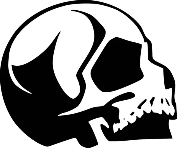 頭蓋骨のアイコンの黒と白 — ストック写真