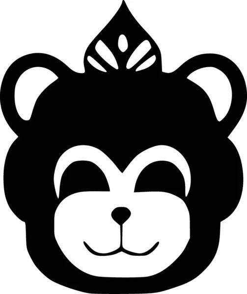 Black White Monkey Line Icon — Stock Photo, Image