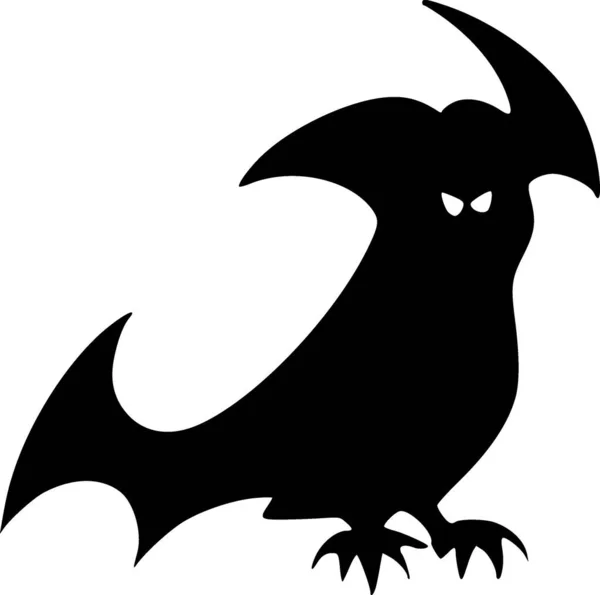 黑色邪恶鸟的图标形状 — 图库照片