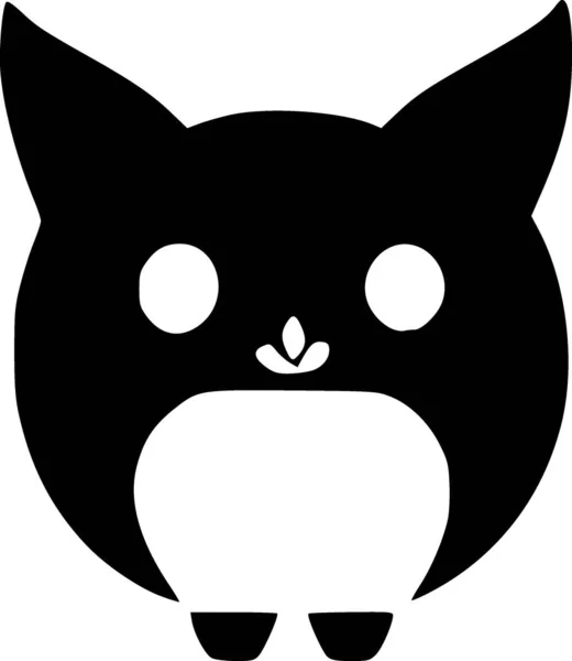 Owl Silhouette Icon White Background — Stock Photo, Image