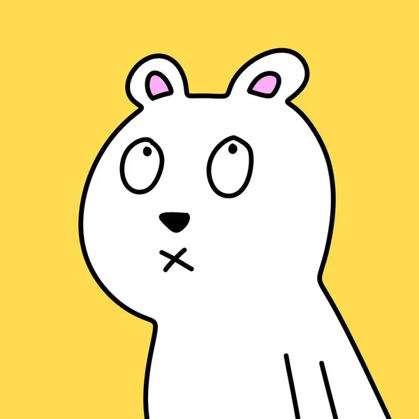 黄色背景的可爱兔子漫画 — 图库照片