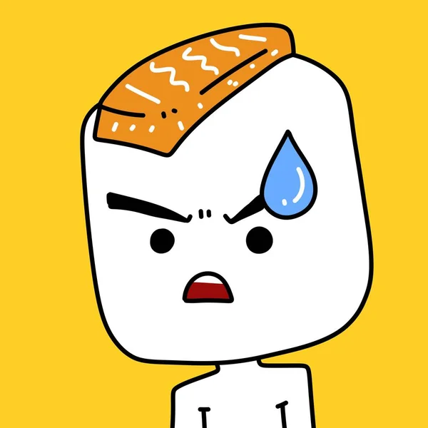 cute sushi cartoon on yellow background