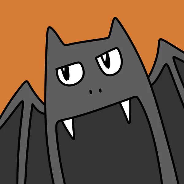 Bat Desenhos Animados Fundo Laranja — Fotografia de Stock