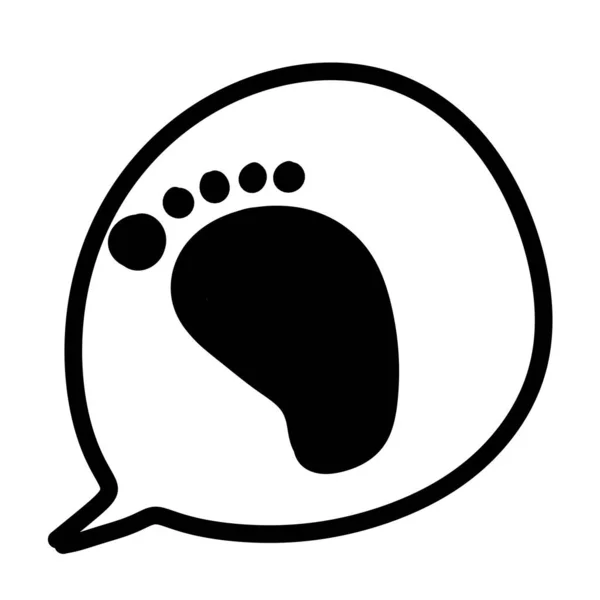 Black White Foot Cartoon — Stock Photo, Image