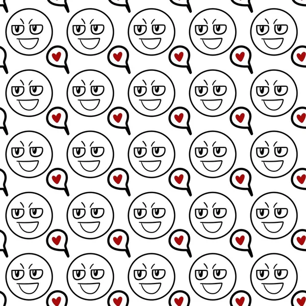Seamless Background Pattern Funny Faces Illustration — Stock Photo, Image