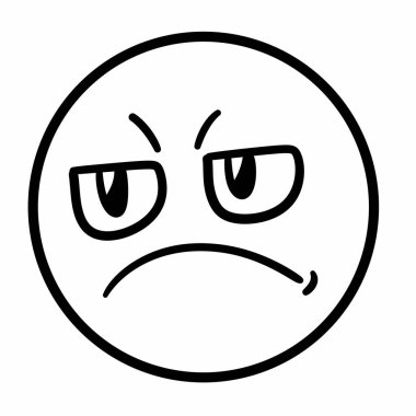 Beyaz arkaplanda sevimli yüz karikatürü