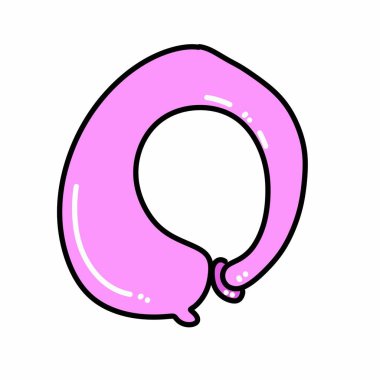 Beyaz arka planda şirin bir prezervatif karikatürü, numara şekli var.