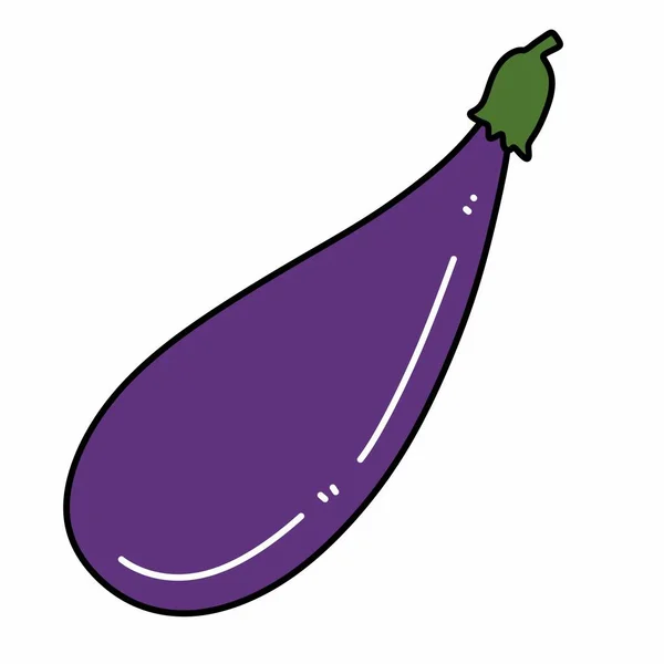 Eggplant Cartoon Isolated White Background — Stock Photo, Image