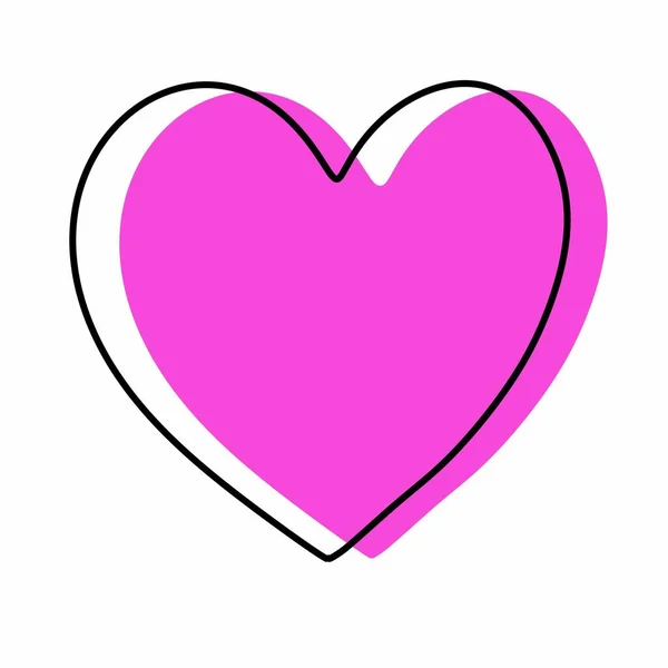 Рожева Форма Серця Білому Фоні — стокове фото