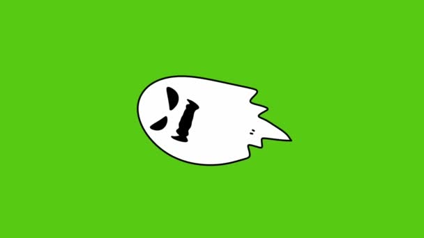 緑の背景に幽霊漫画 — ストック動画