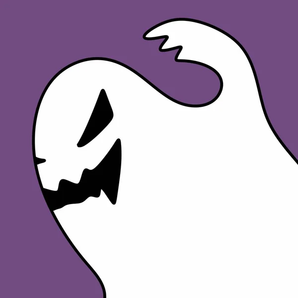 Dibujos Animados Fantasma Sobre Fondo Púrpura —  Fotos de Stock