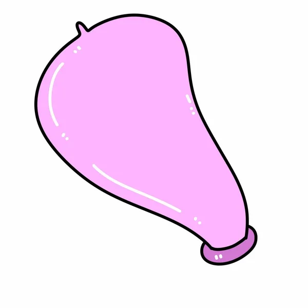 stock image pink condom cartoon on white background