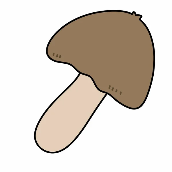 Cute Mushroom Cartoon White Background — Stockfoto