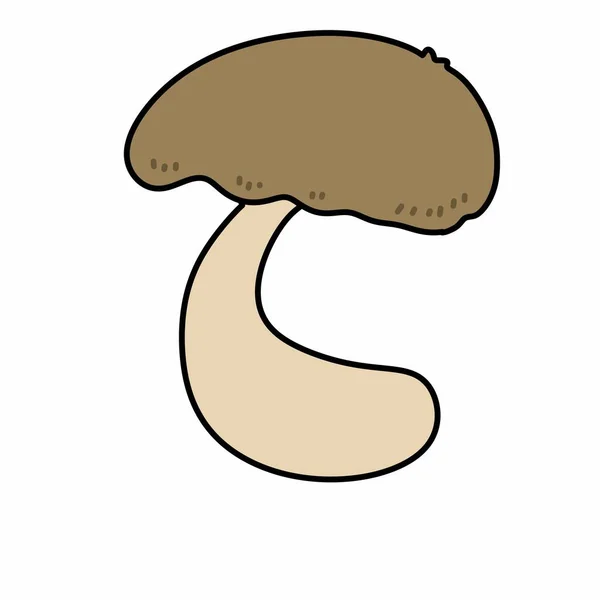 Cute Mushroom Cartoon White Background — Stock fotografie